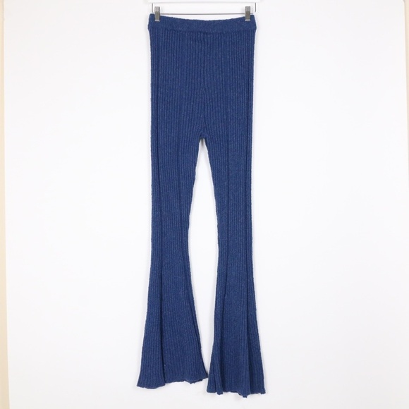 Free People Ribbed Sweater Knit Flare Pants - Picture 5 of 8